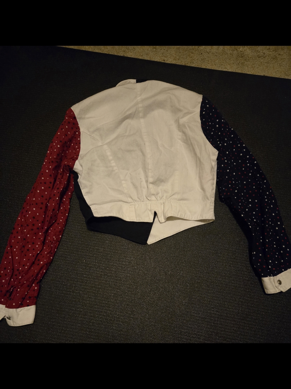 Roughrider Red, Navy & White Star Sleeve Cropped Jacket - Picture 2 of 3